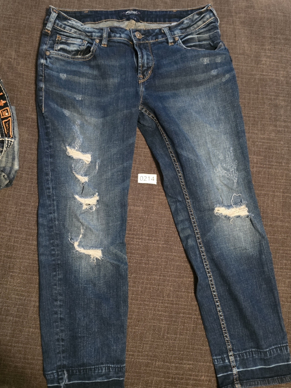 Silver Womens Distressed Ankle Cropped Jeans 32x27